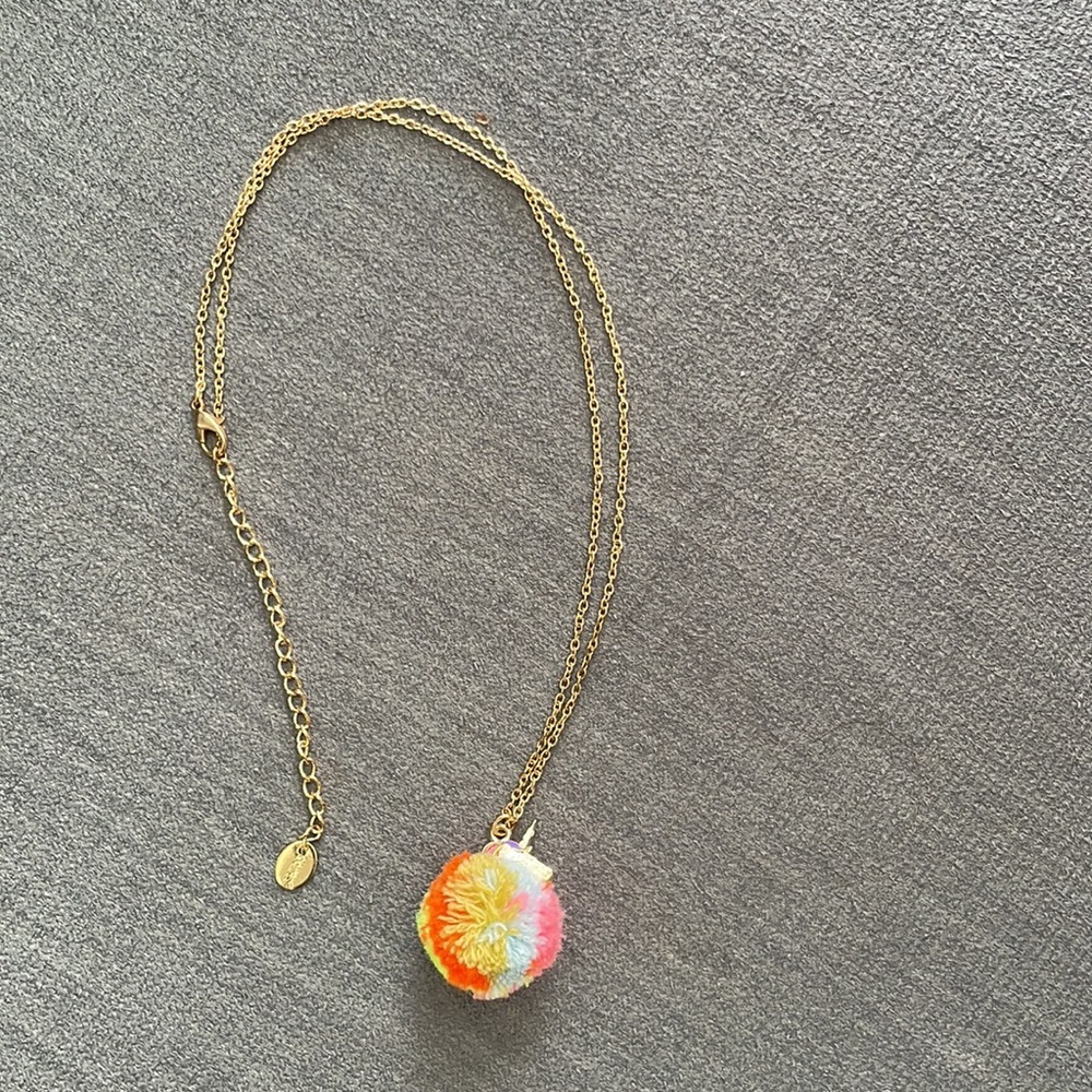 Claire’s Rainbow Unicorn PomPom Necklace